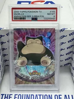 2000 Topps Pokemon Snorlax #143 RAINBOW FOIL PSA 8 NM-MT - Image 1