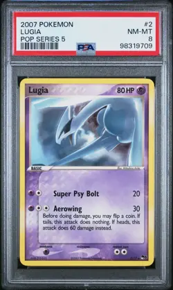 Pokemon 2007 PSA 8 NM-MINT Lugia POP Series 5 2/17 Promo - Image 1