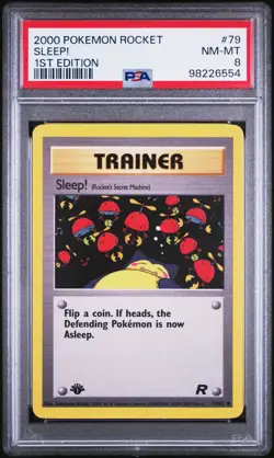 2000 POKEMON ROCKET 79 SLEEP! 1ST EDITION PSA 8 - Image 1