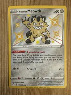 Galarian Meowth - SV086/SV122 - Pokemon Shining Fates Sword Shield Shiny Rare NM - Image 1