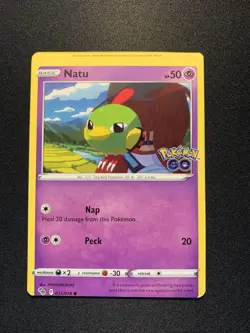 Pokemon Miscut OC Error Go Natu 032/078 Common Card NM - Image 1