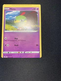 Pokemon Miscut OC Error Go Natu 032/078 Common Card NM - Image 3