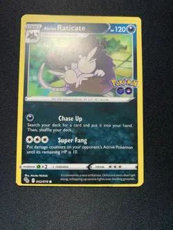 Pokemon Miscut OC Error Go Alolan Raticate 042/078 Common Card NM - Image 2