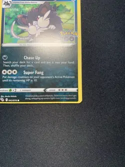 Pokemon Miscut OC Error Go Alolan Raticate 042/078 Common Card NM - Image 3