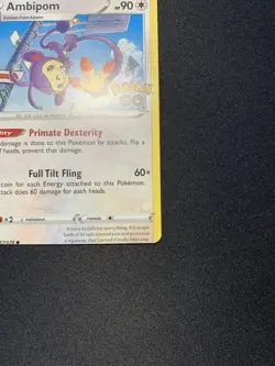 Pokemon Miscut OC Error Go Ambipom 057/078 Common Card NM - Image 3