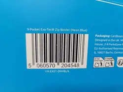 VaultX Binder Neon Blue 9 POCKET Exo-Tec Zip Binder BRAND NEW Holds 360 Cards - Image 4