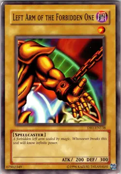 Yu-Gi-Oh TCG Left Arm Of The Forbidden One DB1-EN138 Unlimited Common Card LP - Image 1
