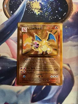 Pokemon Celebrations Gold Metal Charizard Card 4/102 Premium Collection CLEAN - Image 1