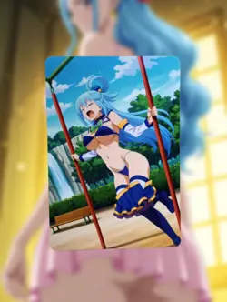 Aqua Konosuba Anime Waifu Sexy Goddess Doujin Lewd Hentai Card - Image 1