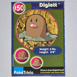 Diglett #50 Mewtwo Strikes Back Burger King PokeTrivia Vintage Pokemon Card MP - Image 1