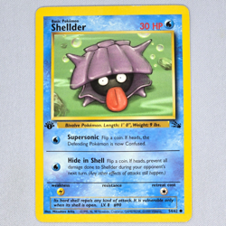 Shellder 54/62 Fossil 1st Edition Common Vintage Pokemon Card WOTC English LP - Image 1