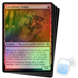 FOIL CACOPHONY SCAMP X4 Phyrexia: All Will Be One ONE Magic MTG MINT CARD - Image 1