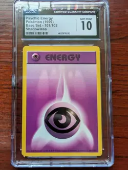 CGC 10 GEM MINT Psychic Energy 101/102 Base Set SHADOWLESS Pokemon Card - Image 1