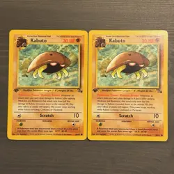 Pokemon (2x) Kabuto Fossil 50/62 1st Edition TCG Cards Base Set Common - Image 1