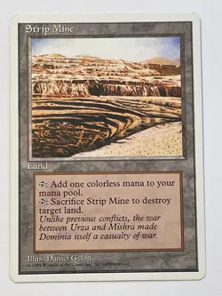 MTG Strip Mine LP Core Set 4th Edition Regular Magic The Gathering - Image 1