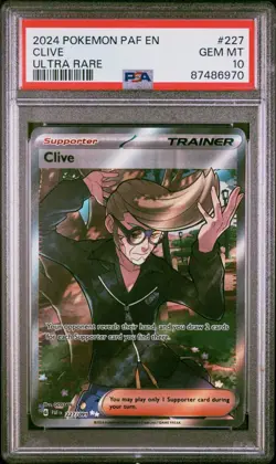 2024 Pokemon Clive Paldean Fates 227/091 English Ultra Rare PSA 10 GEM MINT - Image 1