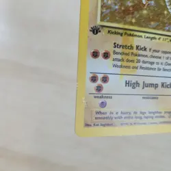 SMEAR ERROR MP 1st Edition Hitmonlee 7/62 Cigar Holo Rare Fossil Pokemon Card - Image 3