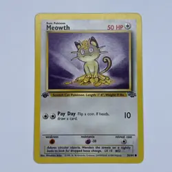 Meowth 56/64 Jungle 1st Edition Common Pokemon Card NM - Image 1