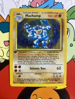 Pokemon Card Machamp 8/102 1st Edition Base Set Holo Foil Vintage Rare WOTC - Image 1