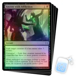 FOIL ANOINT WITH AFFLICTION X4 Phyrexia: All Will Be One ONE Magic MTG MINT CARD - Image 1