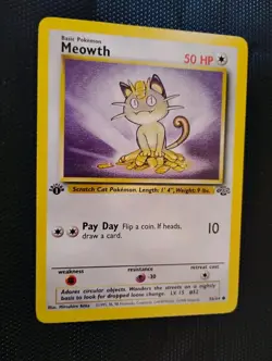 1st Edition MEOWTH JUNGLE 56/64 POKEMON Card TCG Near Mint Common - Image 1
