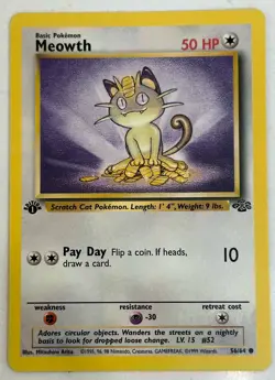 1st Edition Meowth 56/64 - Jungle Set - WOTC - Pokemon Card - 1999 NM Vintage - Image 2