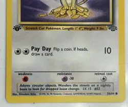 1st Edition Meowth 56/64 - Jungle Set - WOTC - Pokemon Card - 1999 NM Vintage - Image 4