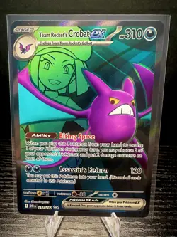 Team Rocket's Crobat ex 217/182 Sv10: Destined Rivals Holo Pokemon TCG Card NM - Image 1