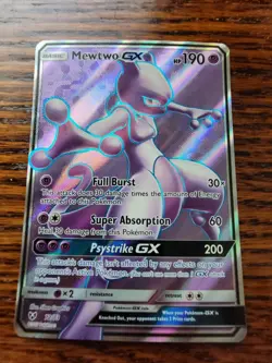 MEWTWO GX 72/73 Full Art Shining Legends Ultra Rare Pokemon Card LP - Image 1