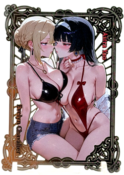 Goddess Story: Astra Yao & Evelyn #/100 Spicy Metal Anime Waifu CCG Card - Image 1