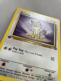 1ST EDITION Meowth Pokemon TCG Card Jungle Set No. 56/64 Vintage LP NM - Image 5
