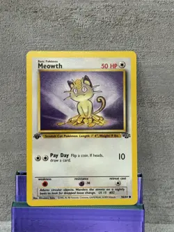 Pokemon Card Meowth Jungle 1st Edition Common 56/64 Near Mint - Image 1