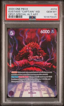 One Piece Card Game Eustass "Captain" Kid (OP07) OP05-074 Alt Art SP - PSA 10 - Image 1