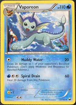 Vaporeon 25/108 Dark Explorers Regular - Pokemon Card - Image 1