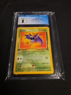 CGC 8 NM/Mint Pokemon Zubat 57/62 Fossil Set first edition - Image 1
