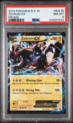 Zekrom EX BW38 PSA 8 - Black & White Promo Pokemon Holo Rare - Image 1