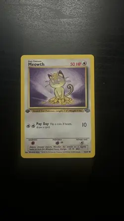 Meowth 1st Edition Jungle 56/64 Pokemon TCG Common 1999 NM - Image 1