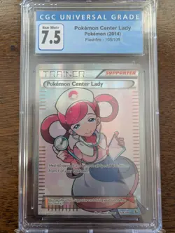 Pokemon Center Lady (105 Full Art) 105/106 Flashfire Holo CGC 7.5 - Image 1