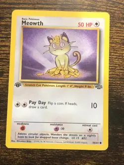 Meowth 56/64 1ST EDITION - 1999 Jungle Set - NM Near Mint - Pokemon TCG - Image 4