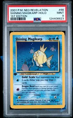 2001 POKEMON NEO REVELATION 1ST ED #66 SHINING MAGIKARP-HOLO PSA 9 - Image 1