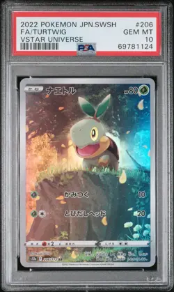 2022 Pokemon Japanese Sword & Shield VSTAR Universe Turtwig #206 Full Art PSA 10 - Image 1