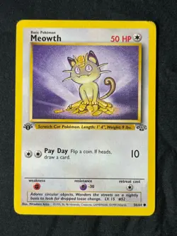 Pokemon TCG 1999 Meowth 56/64 1st Edition Jungle WotC Near Mint NM - Image 2