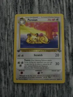 Pokemon Persian 42/64, Meowth 56/64 1st Edition Jungle LP - Image 3