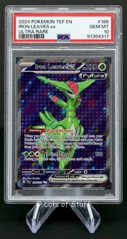 PSA 10 GEM MINT Iron Leaves ex Ultra Rare Temporal Forces Pokemon 186/162 -17 - Image 1