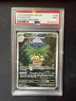 PSA 9 Mint 2025 Pokemon Mega Evolution #135 Exeggutor Illustration Rare - Image 1