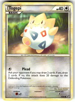Pokemon Togepi - 70/90 - Common - Undaunted #70/90 Pokemon TCG NM Near Mint 2010 - Image 1