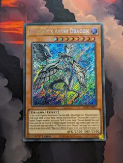 Yugioh - Blue-Eyes Abyss Dragon - Secret Rare - LDS2-EN015 - 1st Ed - VLP - Image 1