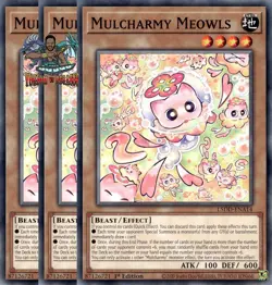 Yugioh! 3x Mulcharmy Meowls L5DD-ENA14 Common 1st Ed NM - Image 1