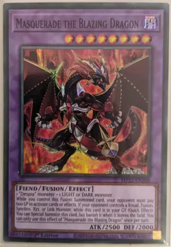 YuGiOh Masquerade the Blazing Dragon Super Rare 1st Edition MP22-EN208 - Image 1