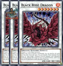 Yugioh! 3x Black Rose Dragon L5DD-ENA26 Common 1st Ed NM - Image 1